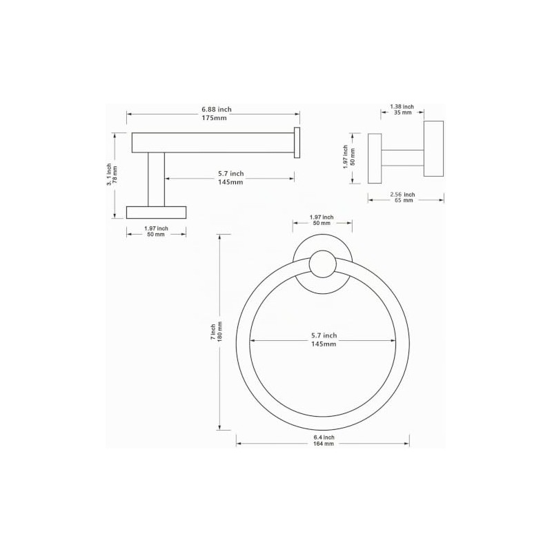 Juego de 4 Piezas de Accesorios de baño de Acero