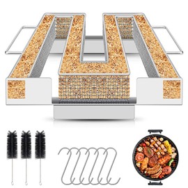 Mture Cold Smoke Generator Smoker Snail, Smoke Generator Cold Smoke Generator, Smoke Generator for Smoker Oven with Brush and Hook, Cold Smoker for Kettle Barbecue Smoker and Smoker Oven