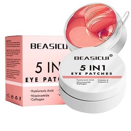 Parches para debajo de los ojos mascarilla 5 en 1 con ácido hialurónico y colágeno, mascarilla para debajo de los ojos, ojeras y ojos hinchados,...   