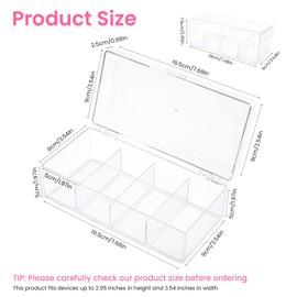 BQAN Clear Acrylic Nail Tool Box 4 Compartment Desktop Nail Organizer