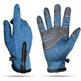 Winter Gloves for Men and Women, Anti Slip Touchscreen Windproof Cycling Gloves, Warm Gloves Cold Weather Cycling Gloves for Walking Riding Driving,Blue