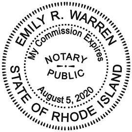 Round Notary Stamp for State of Rhode Island- Self Inking Stamp - Top Brand Unit with Bottom Locking Cover for Longer Lasting Stamp - 5 Year Warranty