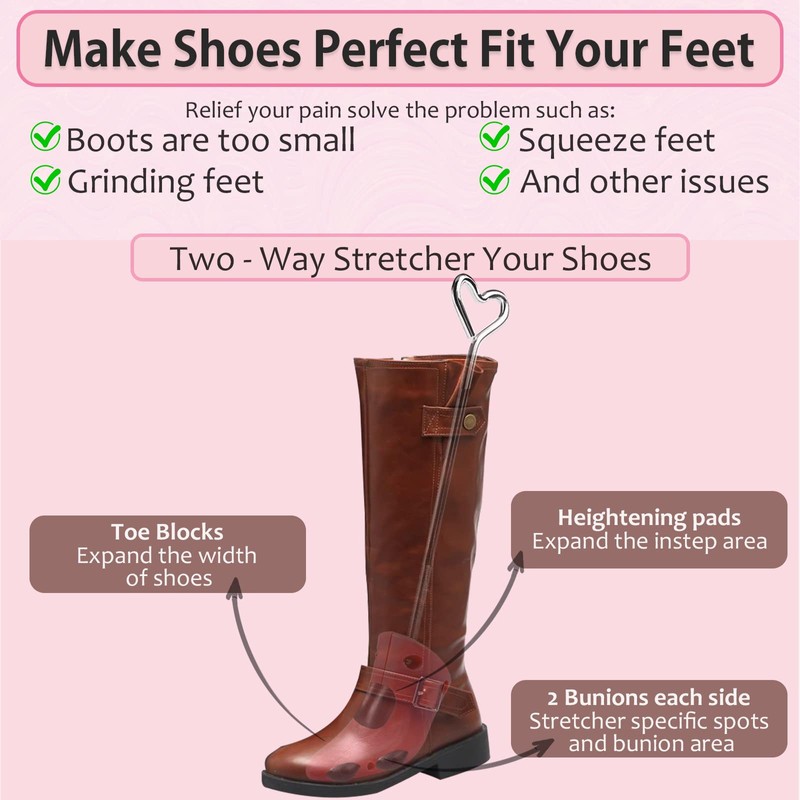 RekTak Shoe Stretcher Women, Boot Stretcher For Wide Feet Shoe