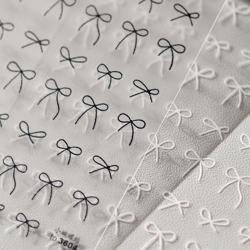 BYNYTO 5D Embossed Designs Nail Art Stickers Decals Self Adhesive