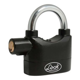 Candado Alarma Sonora Lock Caso70 70mm 110db Llave Puntos Color Negro
