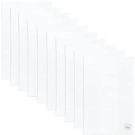 Comfy Cubs Burp Cloths for Baby, 100% Cotton Washcloths Double Layered, Large, Extra Absorbent and Soft Muslin Squares for Boys and Girls (White, Pack of 10)