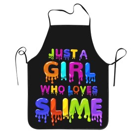 CBETF Kids Just A Girl Who Loves Slime Apron for Girls, Waterproof Slime Cooking Gifts