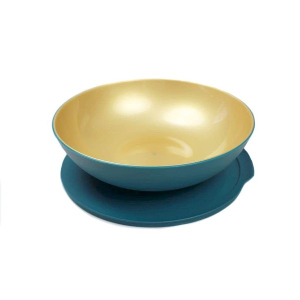 Tupperware Allegra 740ml Turquoise Green/Gold Bowl Serving Bowl