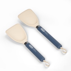 Cosamtec Silicone Small Spatula for Cooking Flexible Turner with Solid Inner Core and Heat Resistant Nylon Handle Ideal Spatula for Non-Stick Cookware