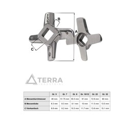 Wolfcut Inox Cross Blade Compatible/Replacement with Meat Grinder GGG 22/TS, GGG 22/RS and GGG 22/AE