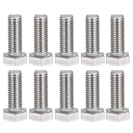 MroMax 10Pcs M10 x 30mm Hex Head Screws Bolts, 304 Stainless Steel 18-8, Fully Threaded, External Hex Drive, for Mounting Chair, Handles, Rail, Pump, Wheels, Antenna Parts, Boat and Plastic Bumpers
