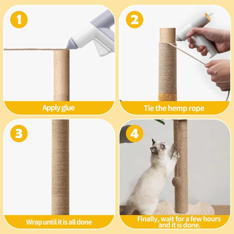 60m Natural Sisal Rope for Cat Scratching Posts - 5mm