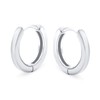 Simple Basic Thin Flat Huggie Hoop Kpop Earrings For Women