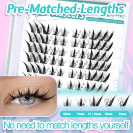 Fairy Lash Clusters Kit Manga Eyelash Cluster Kit Fox Eye Lash Clusters with Spikes Spider Eyelash Extensions 120pcs C Curl Natural Individual Lashes DIY with Bond and Seal Remover&Tweezers (Foxy)