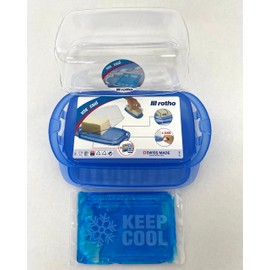 Sana Enterprises Butter Dish (Blue) with Lid (Clear) Lightweight Butter Keeper with Cooling Pack for Keeping Butter, Margarine, Spreads, Or Cheeses Cool and Fresh, Ideal for inside & outside Dining