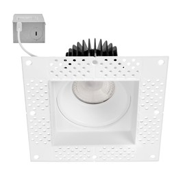 Maxxima 4” Trimless Ultra-Thin Recessed Anti-Glare LED Downlight Canless IC Rated 1000 Lumens 5 Color Temperature Selectable 2700K/3000K/3500K/4000K/5000K Dimmable 90 CRI 5 CCT Square Slim J-Box Incl.