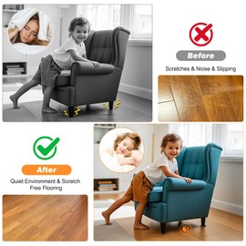 xxxHOLIC Non Slip Furniture Pads for Hardwood Floors, 3 * 3 Inch Brown, Set of 4, Rubber Bed Stoppers to Prevent Sliding, Furniture Coasters for Protecting Floors from Scratches and Reduce Noise