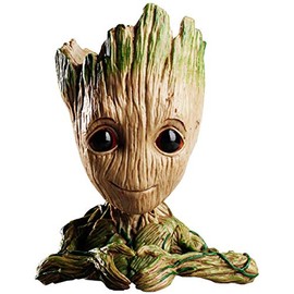 6" Baby Groot Pen Pot Tree Man Flower Pot with Drainage Hole Perfect for Succulents Plants or Pen Pot Pens Holder, Best Gift Idea(Love)