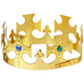 Plastic Jeweled King's Crown (gold) Party Accessory  (1 count) (1/Pkg)