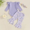 Siyova Newborn Baby Girl 3 Piece Outfits Long Sleeve Ribbed