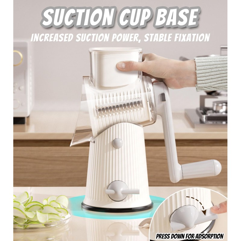 BSFRNF 5 In 1 Rotary Cheese Grater Vegetable Slicer for