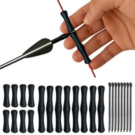NRJSSCC 8-Set Archery Bowstring Finger Guard, Bow String Finger Savers, Recurve & Traditional Archery Fingers Guard, Fits Open-End Bowstring, Essential Accessories for Hunting, Target Practice, Black