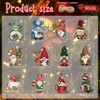 Fvviia 24pcs Christmas Gnome Wooden Hanging Ornaments,Gnome Wood Ornaments for