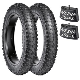 NEZHA 2-Pack 26x4.0 Fat Tires 60 TPI for E-Bike/MTB, Aramid Puncture-Resistant 26 x 4.0 Mountain All-Terrain Replacement Tires for Snow, Sand, Trail & Off-Road