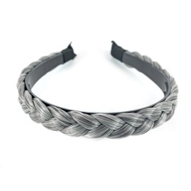 STHEJFB Headbands for Women Braided Headband Hair Hoop Synthetic Braid Hair Comfortable Elastic Hair Bands for Girls (A18, 0.7inch)