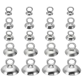 PATIKIL Bead Caps, Pack of 100 Bead Caps Pendant Beads End Caps Charm Jewellery Caps with Stainless Steel Loop for Jewellery Making DIY Necklace Earrings Bracelet Bead, Silver