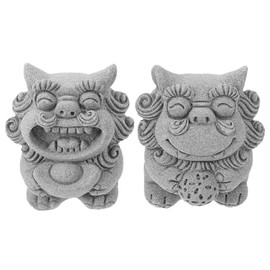 Sosoport 2pcs Mini Lion Statues Decorative Lion Figurine for Home Sturdy Chinese Style Sculpture for