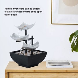 Jeanoko 5V Water Fountain Ornament, Rock Automatic Flowing Waterfall Fountain Home Desktop Ornaments USB Power Supply for Office Home Bedroom Desk Decoration
