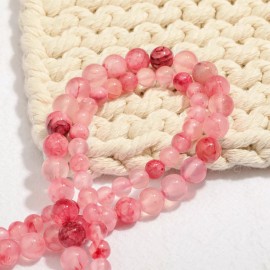 vanilla mountain Natural Pink Afghan Jade Natural Stone Beads for Compassion & Nurturing - 6mm