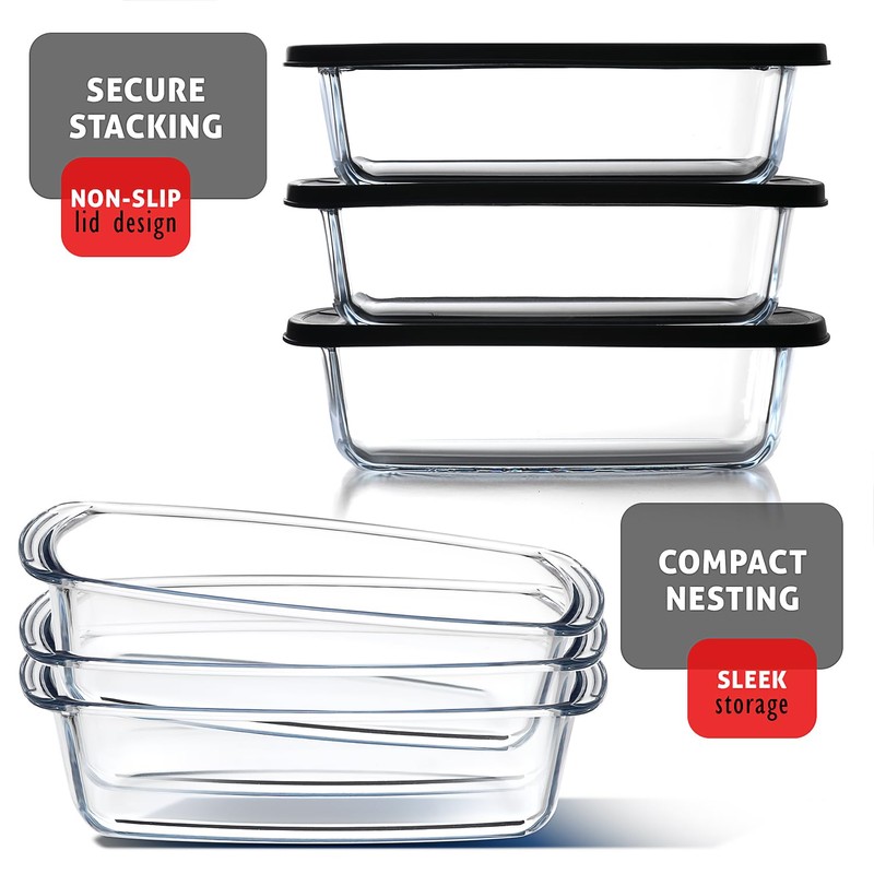 EATEX Glass Bread Pans for Homemade Bread Baking, 1.9 Quart
