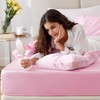 Love's cabin Satin Fitted Sheet Queen Size - Pink Silky