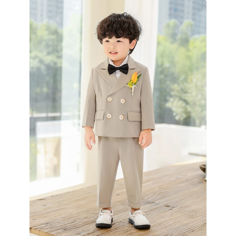 LOLANTA Little Boys Suit 3PCs Tuxedo Jacket Blazer Suit Formal