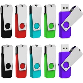 Aiibe 4GB Flash Drive 10 Pack 4GB USB Flash Drive Thumb Drives USB Drive Bulk Multipack Zip Drive Memory 2.0 Stick
