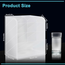 DSIOHFEI Clear Pen Holder, 7.5 x 3.5 x 8 inch Pencil holder for Desk, Marker Organizer with 13 Compartments, Art Supply Stationary Organizer for Office Supplies, Beaded, Makeup Brush, Cosmetics