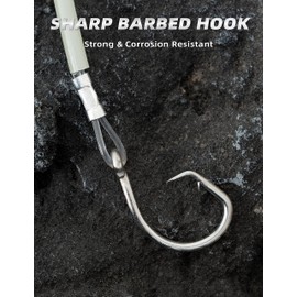 BLUEWING Fishing Deep Drop Rig with Glow Tubes 1pc Snapper, Tilefish Rig with 3/0 Stainless Steel Hooks, Barrel Swivel, 250lbs Line, 1pc