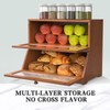 LOHASOK Double Layer Bamboo Bread Box for Kitchen Counter-Large Capacity