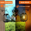 Solar Lights Outdoor Garden,Bawoo 2 Pack Metal Solar Lanterns Outdoor