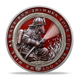 RYUKENLM Firefighter Challenge Coin-Symbol of Courage, Loyalty, and Duty-Inspirational Gift for Firefighters, Heroes, and Collectors