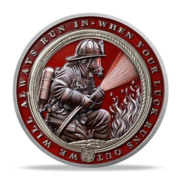 RYUKENLM Firefighter Challenge Coin-Symbol of Courage, Loyalty, and Duty-Inspirational Gift