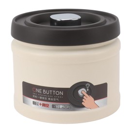 Airtight Storage Container, Vacuum Sealed Coffee Canister, Stainless Steel Press Type, Airtight Food Storage Container for Coffee Beans, Tea Nuts (750 ml, Beige)