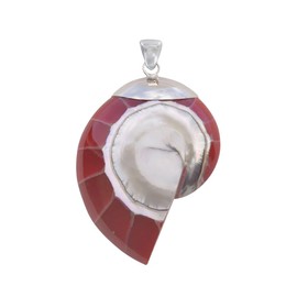 LES POULETTES BIJOUX - Sterling Silver Nautilus Shell and Resin Pendant, Pearl, Resin