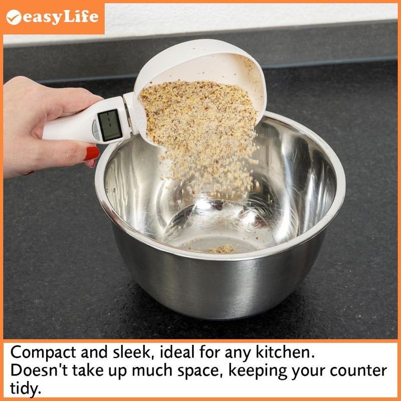 Easylife Digital Measuring Spoon, Digital Scales with Detachable and Dishwasher-Safe