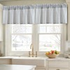 JIUZHEN 52x18 Inch Kitchen Valance - Thick Textured Linen Striped