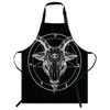oFloral Baphomet Satanic Goat Head Bib Apron with Adjustable Neck