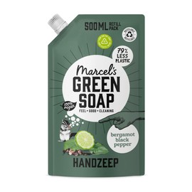Marcel's Green Soap - Hand Soap Refill Black Pepper & Bergamot - Microplastic-Free Formula - Hand Soap Refill - 99% Biodegradable - Vegan