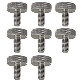 DZS ELEC 8PCS Stainless Steel Knurled Thumbscrews M3x5mm Brass Bolt Large Flat Head Hand Tightening Adjustment Screws for PC Electronics Mechanical Fasteners Automotive Manufacturing